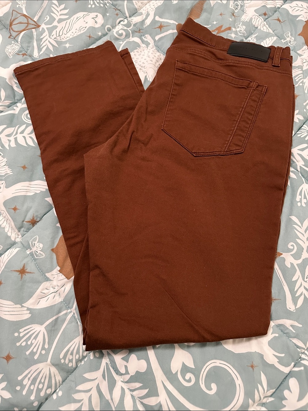 Perry Ellis Men's Rust/Terracotta Straight-Leg Chinos